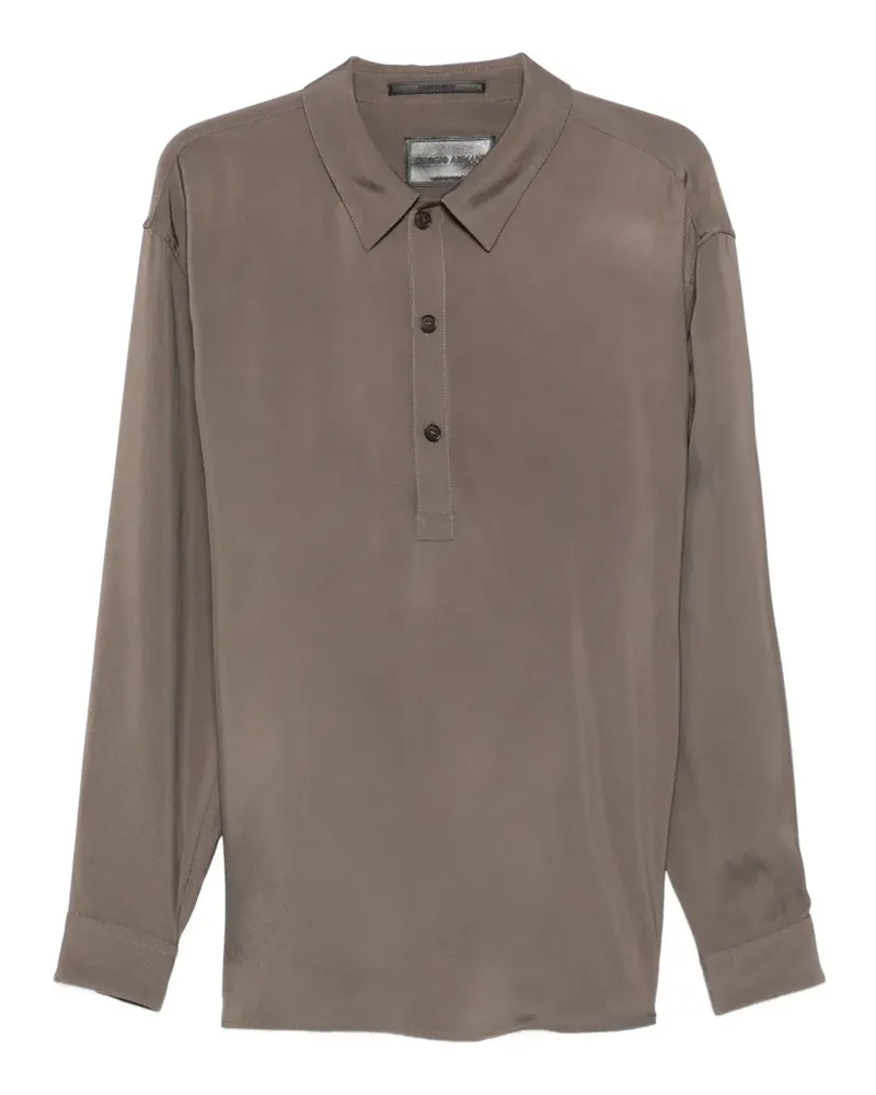Giorgio Armani Langärmeliges Poloshirt - Braun Braun