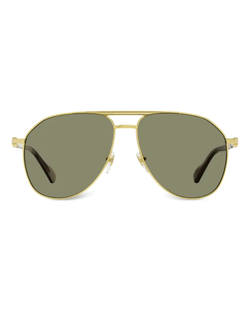 Gucci interlocking-logo pilot-frame sunglasses - Gold Gold