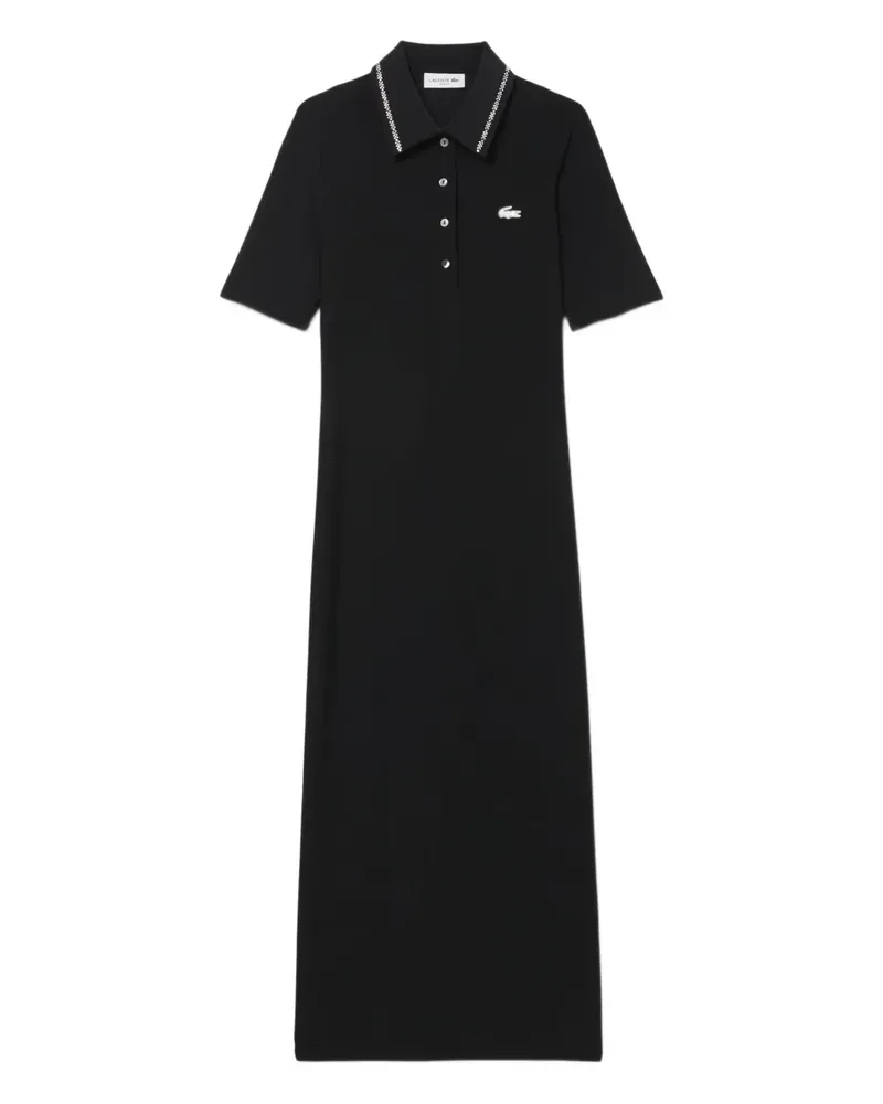 Lacoste Poloshirtkleid mit Kristallen - Schwarz Schwarz