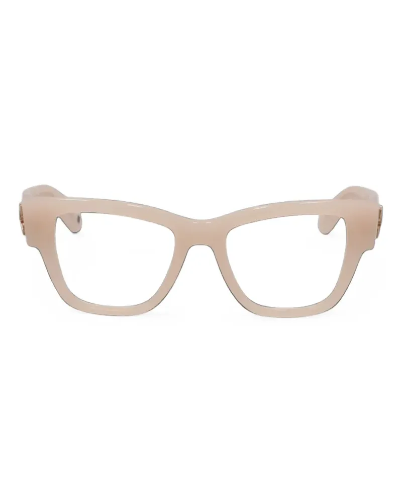 OFF-WHITE logo-plaque cat-eye glasses - Nude Nude