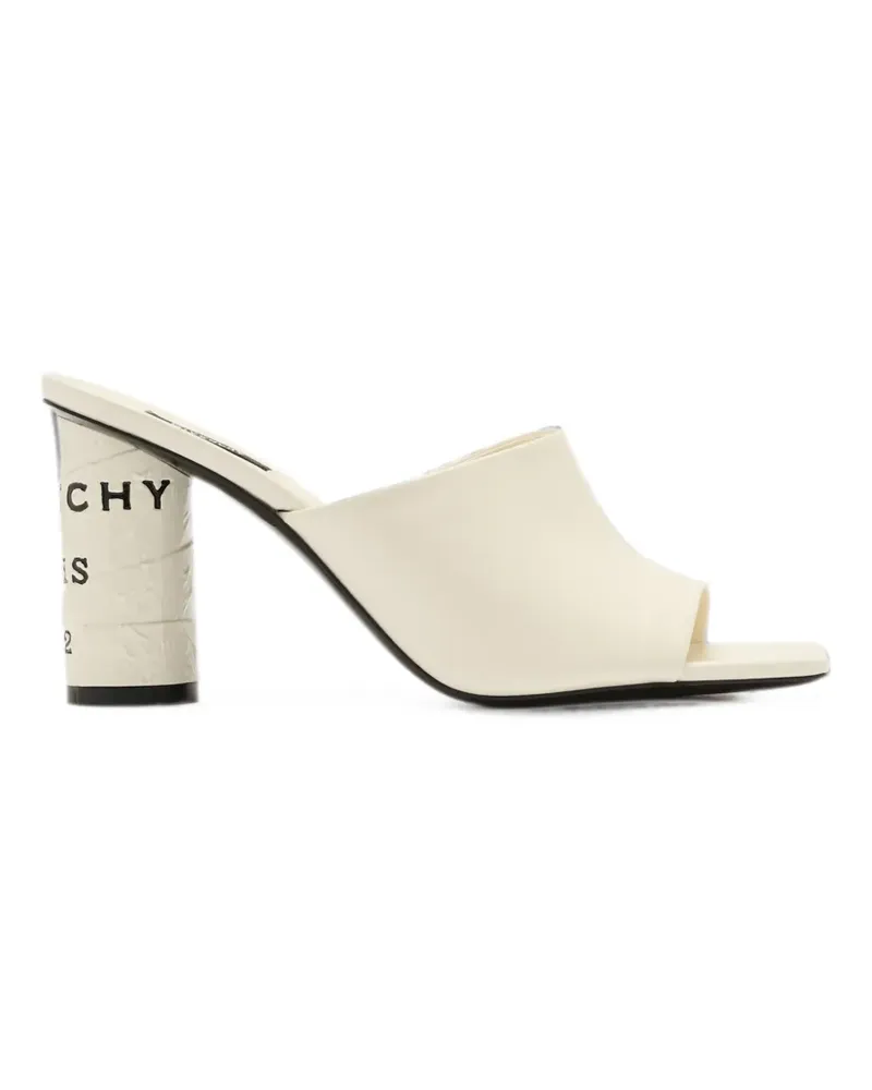 Givenchy Tape heeled mules in leather - Nude Nude