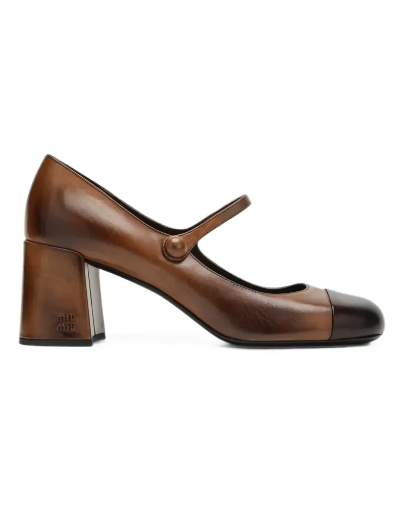 Miu Miu Pumps mit Blockabsatz - Braun Braun