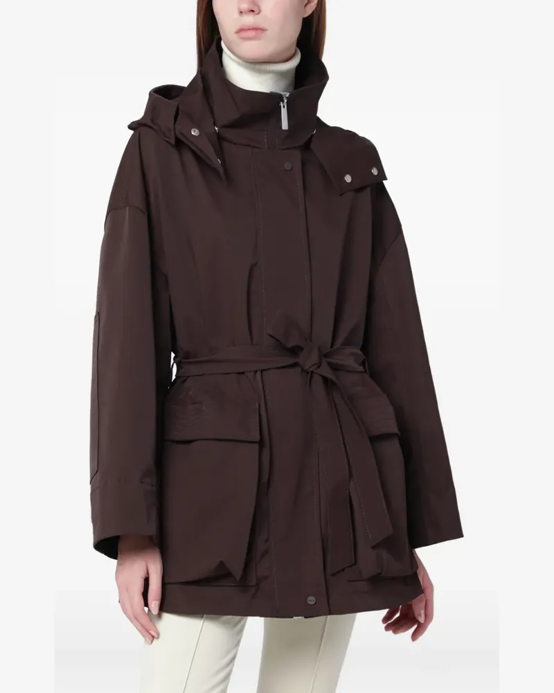 Herno hooded belted coat - Braun Braun