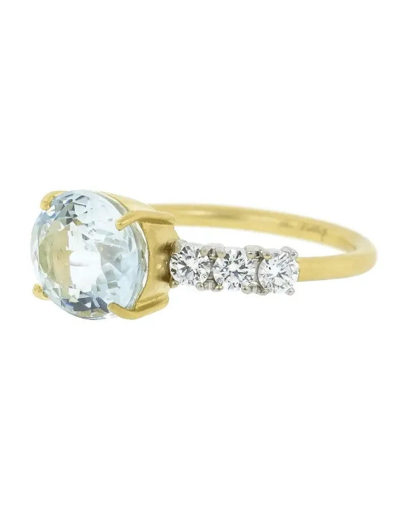 Irene Neuwirth 18k gold aquamarine and diamond ring Gold