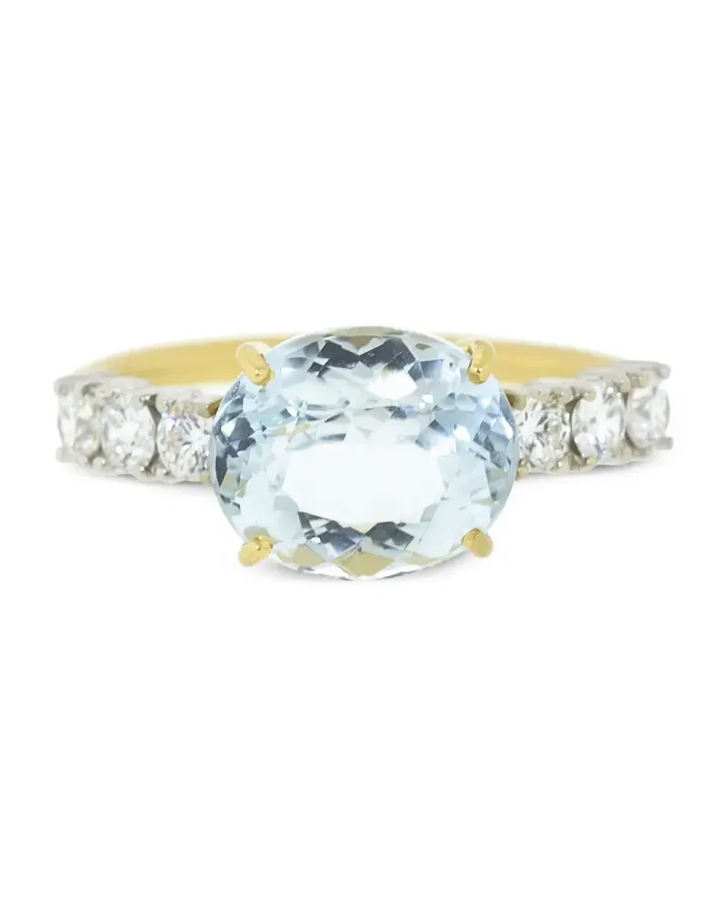 Irene Neuwirth 18k gold aquamarine and diamond ring Gold