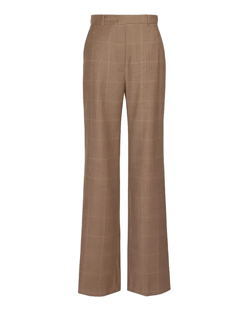 Max Mara Agile Hose aus Wolle mit Karomuster - Braun Braun