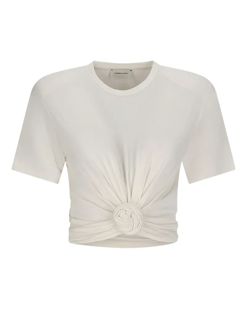 Magda Butrym T-Shirt mit Knoten - Nude Nude
