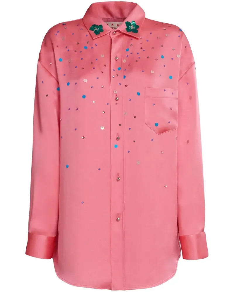 Marni T-Shirt mit Pailletten - Rosa Rosa