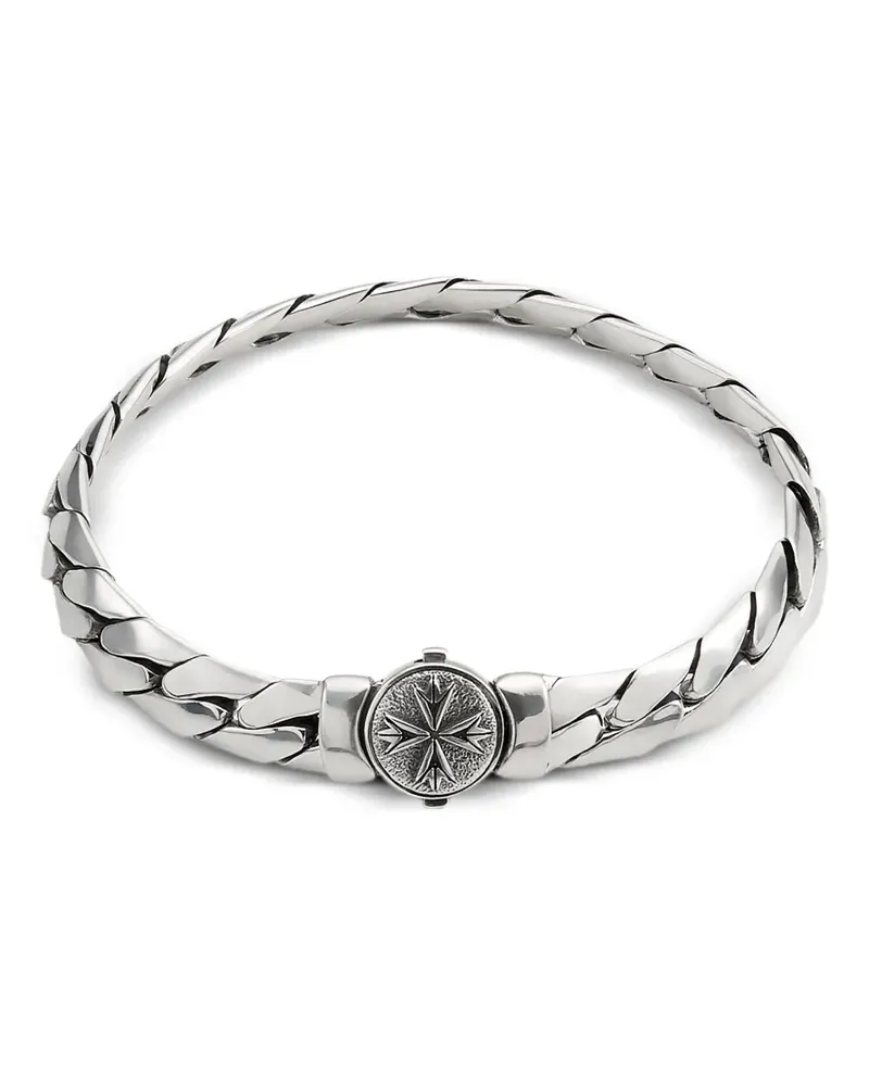 Emanuele Bicocchi Herringbone Chain logo bracelet - Silber Silber