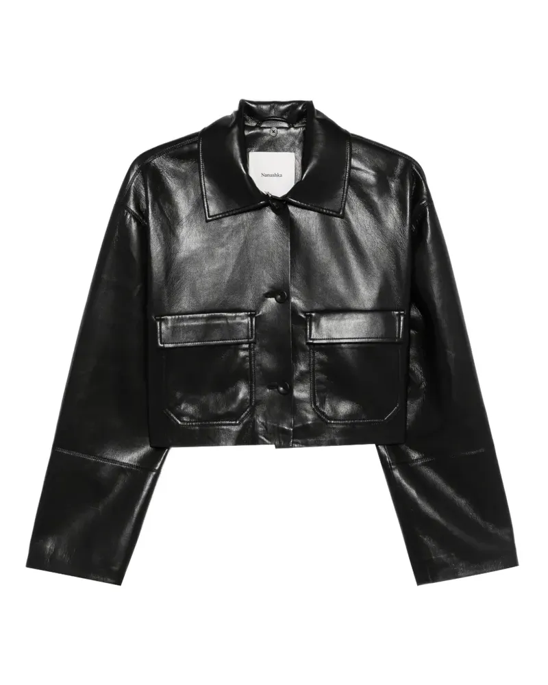 Nanushka Jacke mit Knopftaschen - Schwarz Schwarz