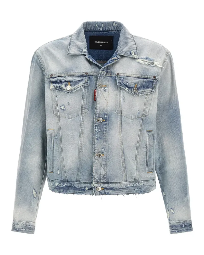 Dsquared2 distressed-effect frayed denim jacket - Blau Blau