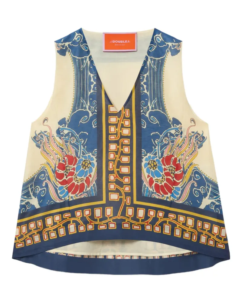 La DoubleJ Scala Oberteil mit V-Ausschnitt - Blau Blau