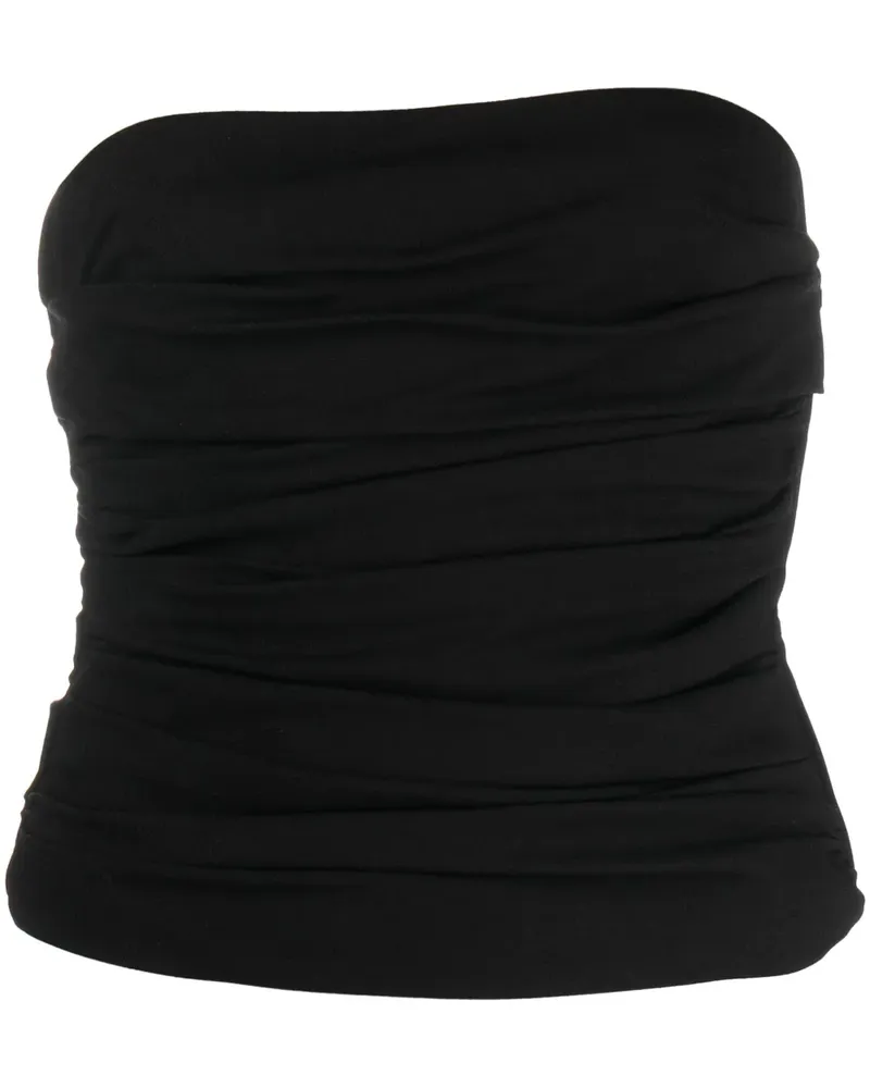 Moschino Gerafftes Bandeau-Top - Schwarz Schwarz