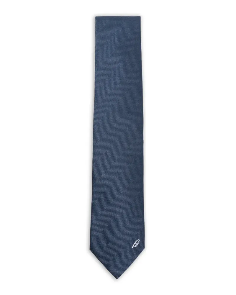 Brioni herringbone tie - Blau Blau