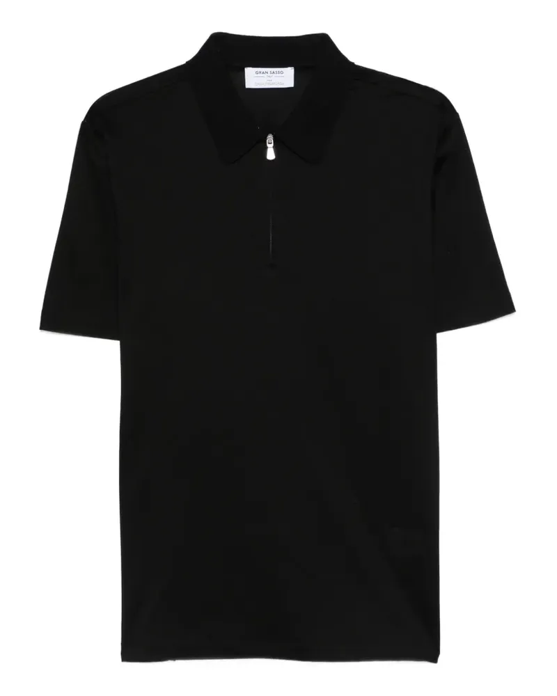 Gran Sasso Poloshirt mit Reißverschluss - Schwarz Schwarz