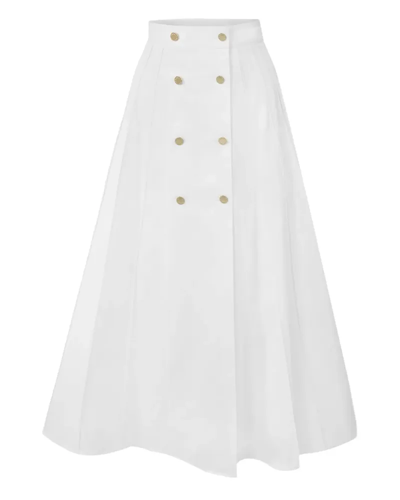 Carolina Herrera New York Midirock mit Knöpfen - Weiß Weiß