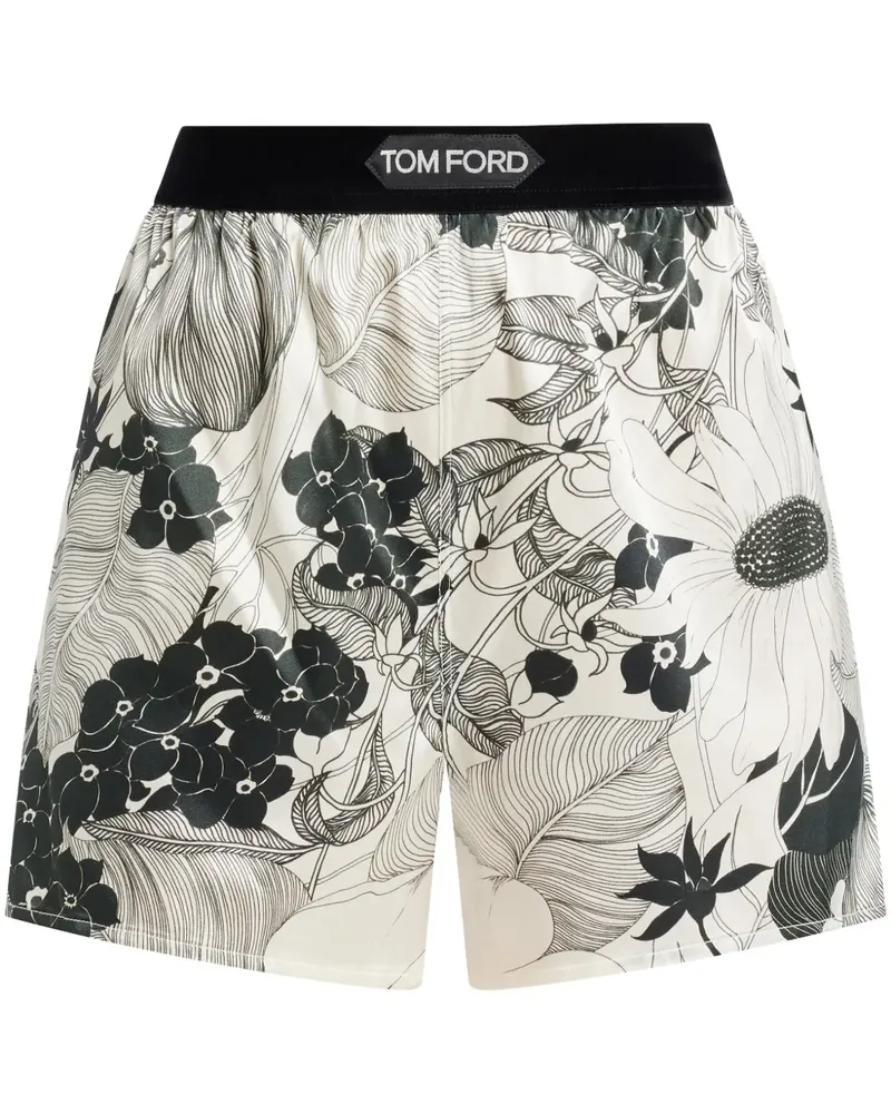 Tom Ford Shorts mit Blumen-Print - Schwarz Schwarz
