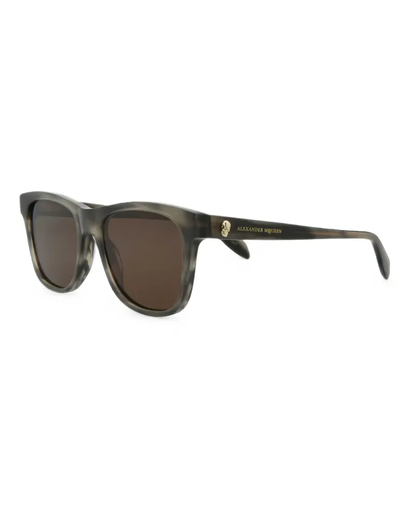 Alexander McQueen Skull-plaque square-frame sunglasses - Grau Grau