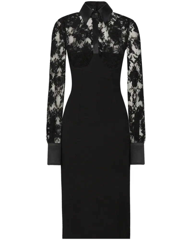 Dolce & Gabbana Kleid mit Spitze - Schwarz Schwarz