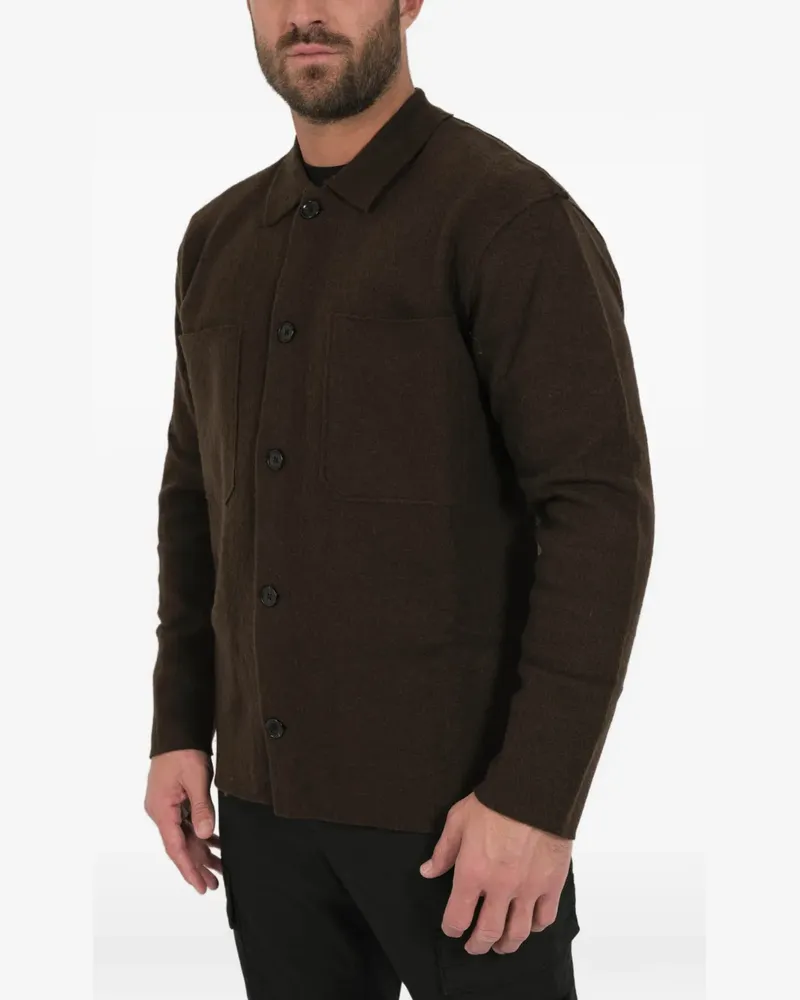 NN 07 Jonas buttoned shirt jacket - Braun Braun