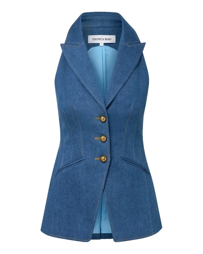Veronica Beard Costa peak-lapel button gilet - Blau Blau
