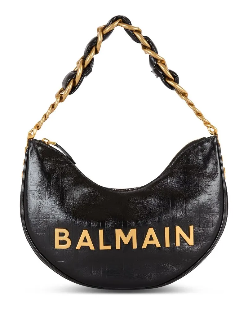 Balmain 1945 Soft Moon Schultertasche - Schwarz Schwarz