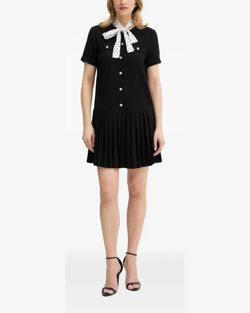 Silvian Heach scarf-detail pleated mini dress - Schwarz Schwarz