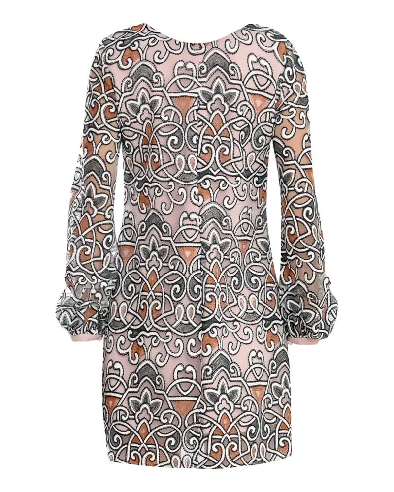 OLYMPIAH Arabesco patterned long-sleeve dress - Rosa Rosa