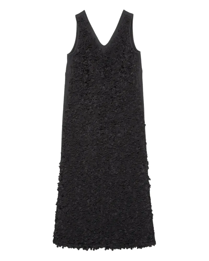 Muller of Yoshiokubo Flowy Kleid mit V-Ausschnitt - Schwarz Schwarz