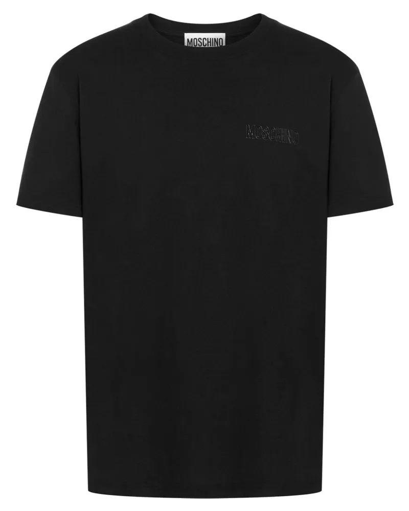 Moschino T-Shirt mit vorstehendem Logo - Schwarz Schwarz