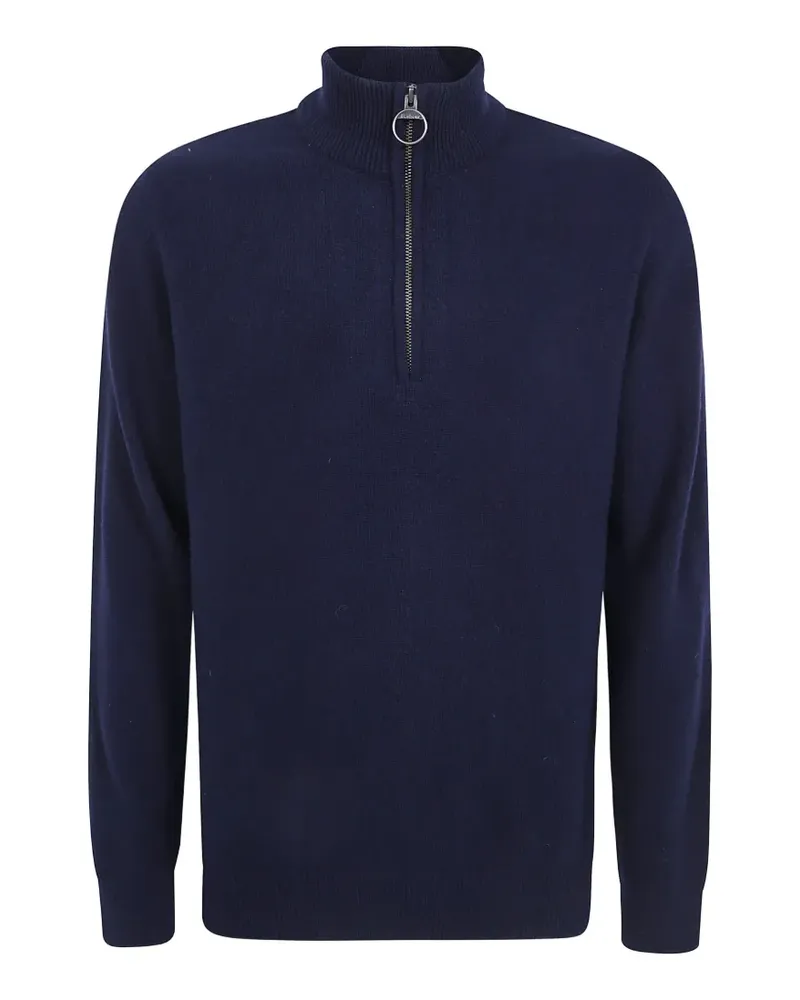 Barbour Ronson tartan-patch half-zip sweater - Blau Blau