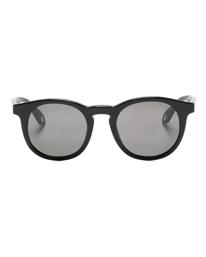 Giorgio Armani Panto Sonnenbrille mit rundem Gestell - Schwarz Schwarz