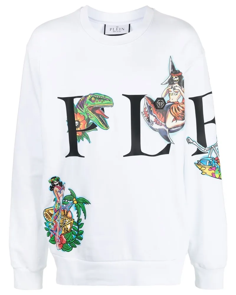 Philipp Plein Sweatshirt mit Logo-Print - Weiß Weiß