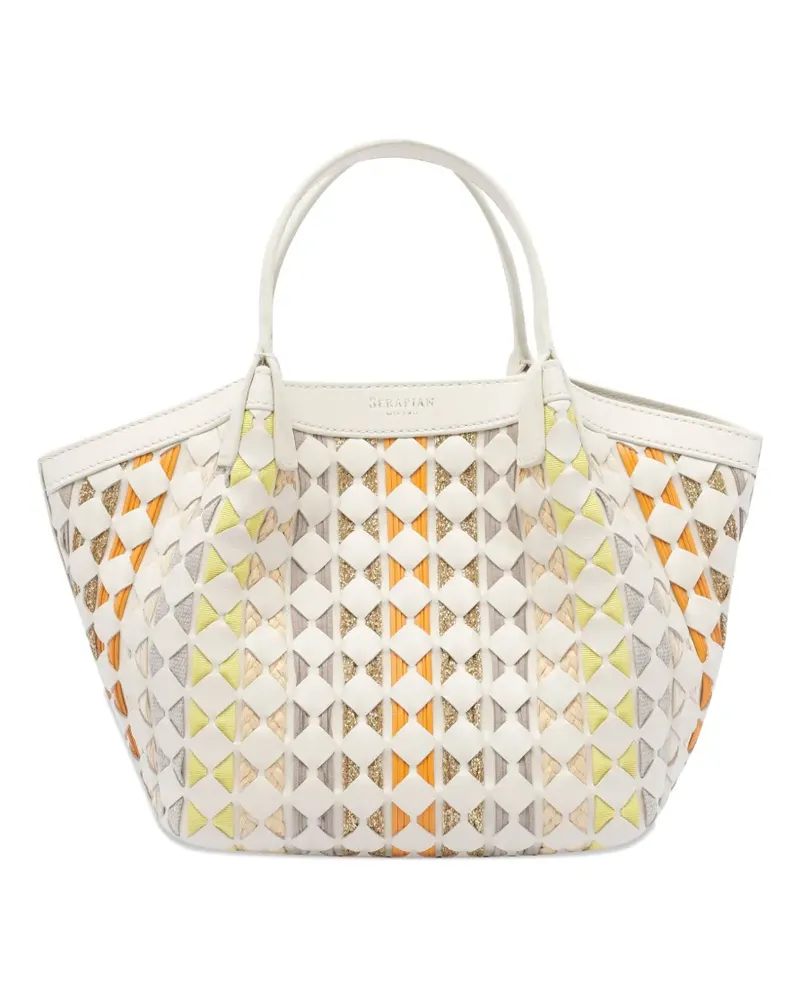 Serapian Mini Mosaico Secret Tote Bag - Weiß Weiß