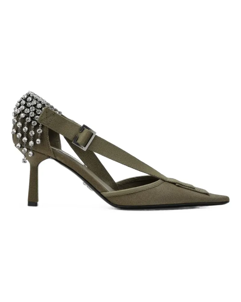 Prada crystal-embellished pointed-toe pumps - Grün Grün