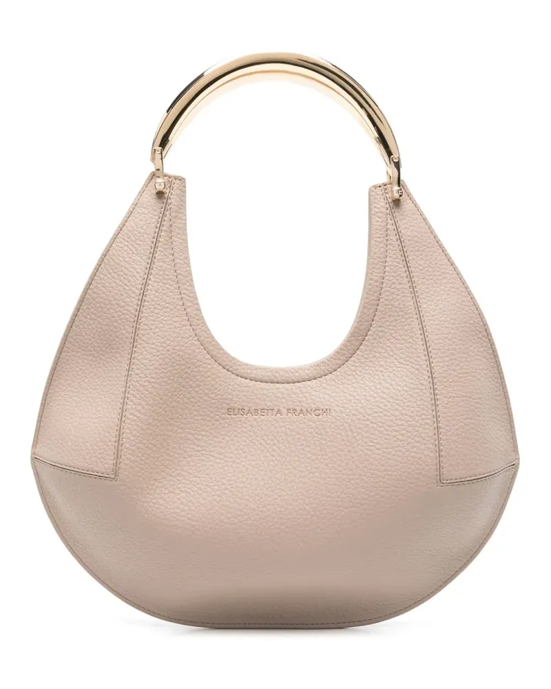 Elisabetta Franchi Kleine Tote Bag mit Schmuckhenkel - Nude Nude