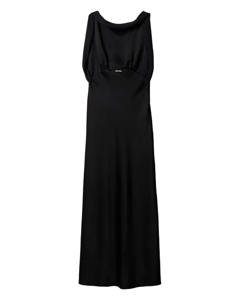 Miu Miu Maxikleid aus Satin - Schwarz Schwarz