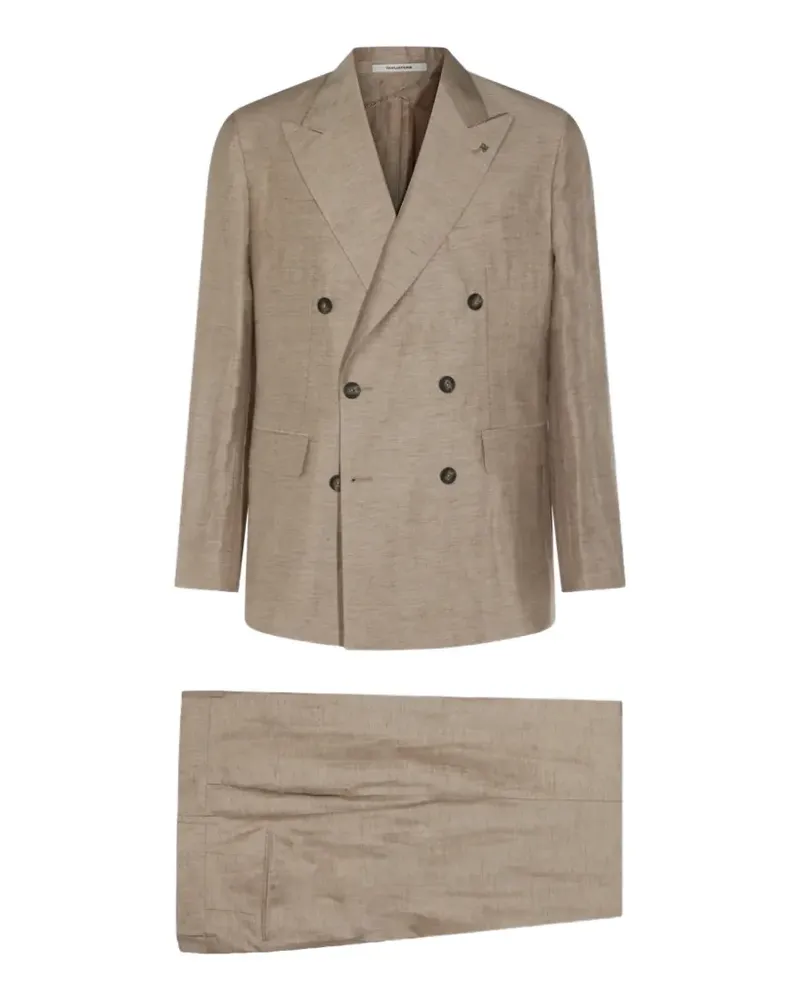 Tagliatore Doppelreihiger Anzug aus Leinen - Nude Nude