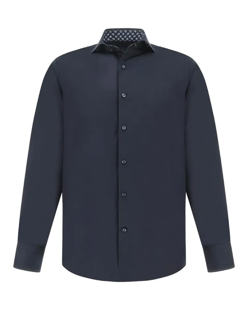 Paul & Shark Popeline-Hemd - Blau Blau