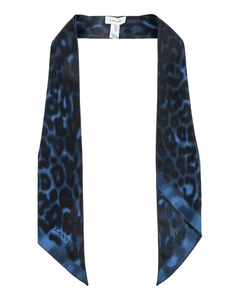 Lanvin Seidenschal mit Leoparden-Print - Blau Blau