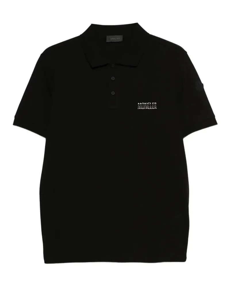 Moncler Poloshirt mit Logo-Stickerei - Schwarz Schwarz