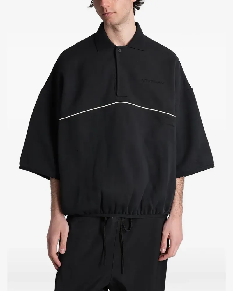 Fear of God piped oversized polo shirt - Schwarz Schwarz