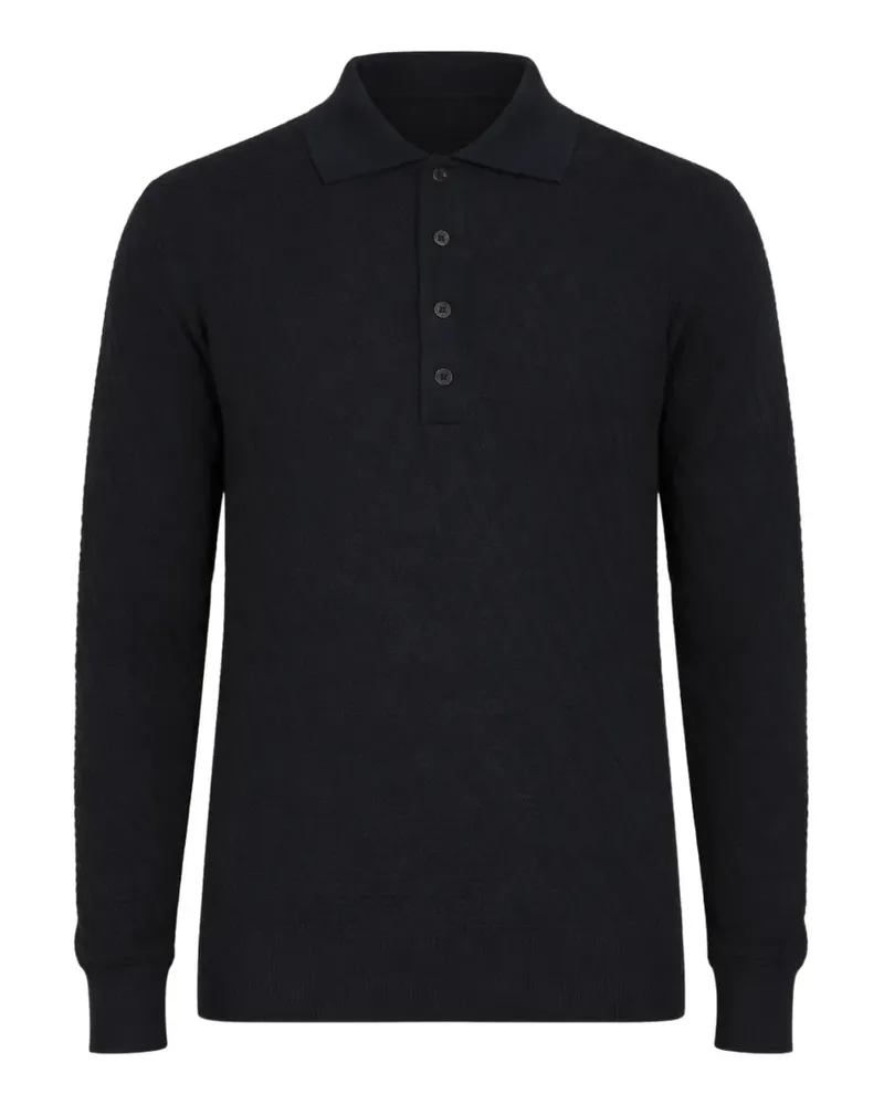 Paolo Pecora Milano Strukturiertes Poloshirt - Blau Blau