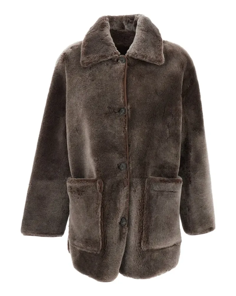 Arma shearling patch-pocket coat - Braun Braun