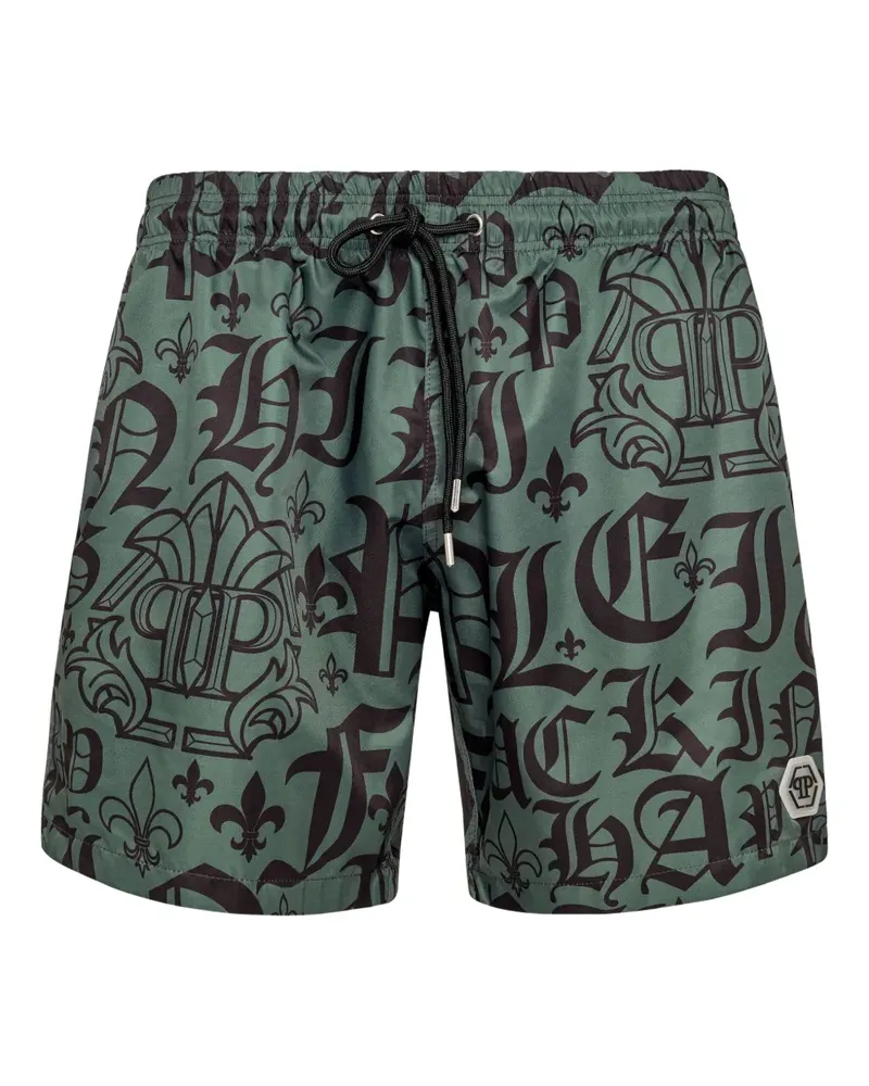 Philipp Plein Boxer Badeshorts - Grün Grün