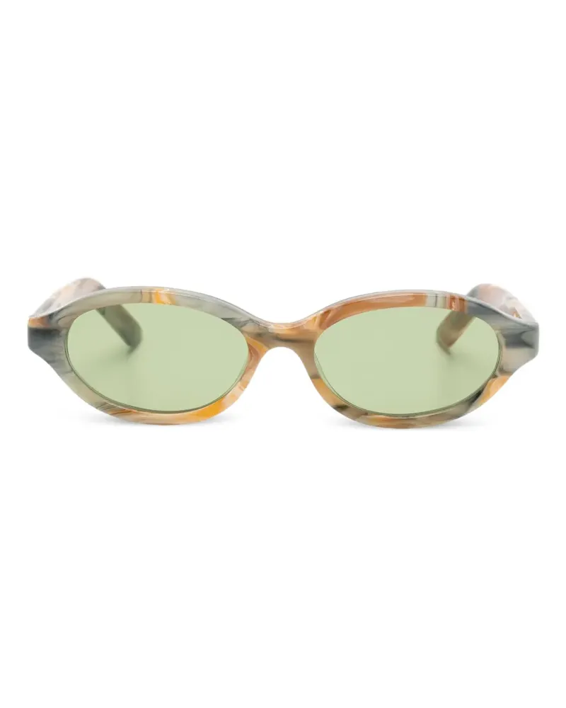 RETROSUPERFUTURE Gemusterte Sonnenbrille mit ovalem Gestell - Nude Nude