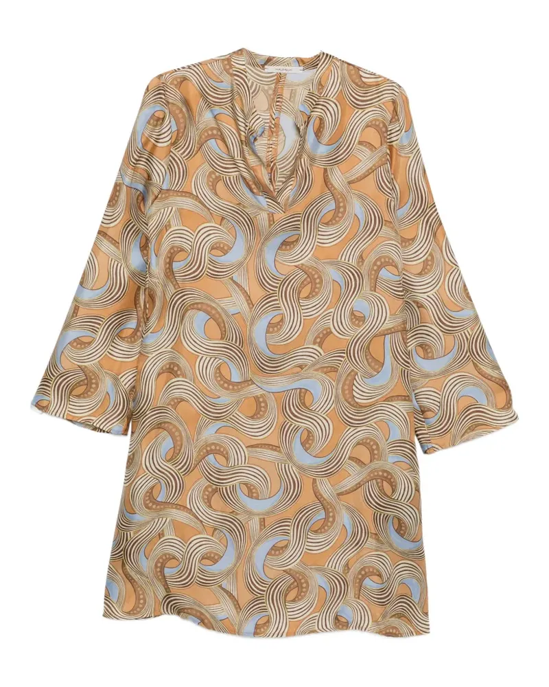 Maliparmi abstract-print silk dress - Orange Orange