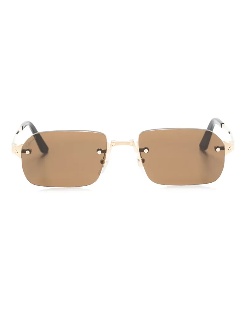 Cartier Rahmenlose Sonnenbrille mit eckigen Gläsern - Gold Gold