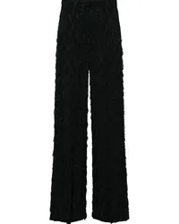 MSGM Ausgefranste Hose mit weitem Bein Schwarz