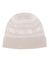 Eleventy Beanie in Fair-Isle-Intarsienstrick Nude